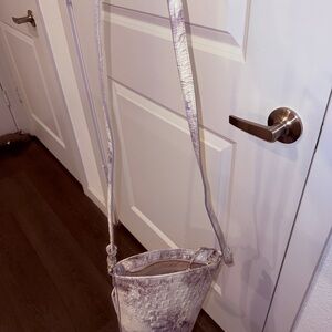 Brahmin White Croc-Embossed Crossbody Bag